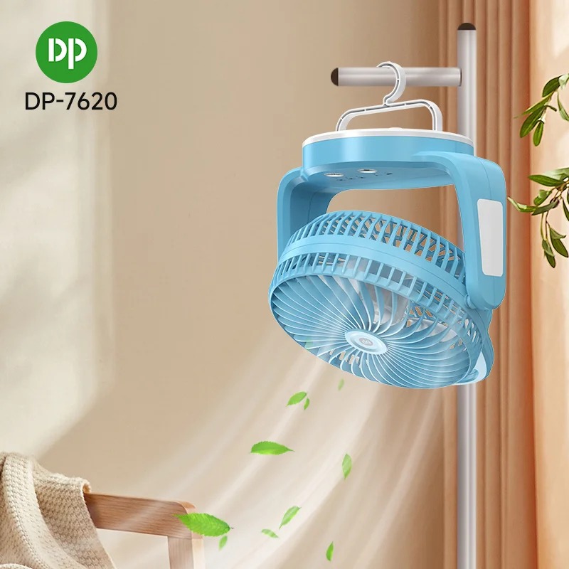 DP-7620 Rechargeable Desktop Fan with Light and Hook-0892